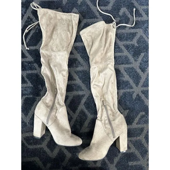 Anthropologie x Silent D Over-The-Knee Velvet Boots Size 37