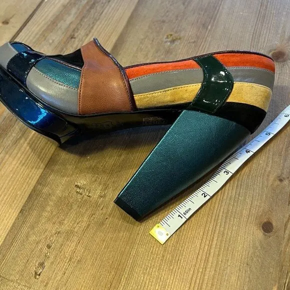 Anthropologie KRON Sculptural leather Peep Toe Heels Size 37