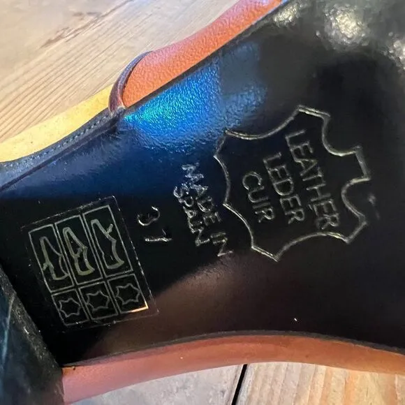 Anthropologie KRON Sculptural leather Peep Toe Heels Size 37