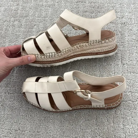 Antonio Melani Carolie Espadrille Platform Wedge Fisherman Sandals cream