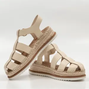 Antonio Melani Carolie Espadrille Platform Wedge Fisherman Sandals cream