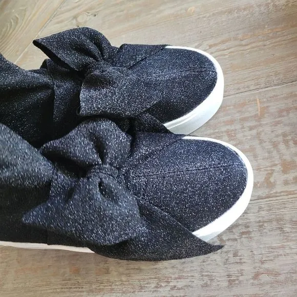 Apepazza Bow Glitter Booties Shoes 39 New
