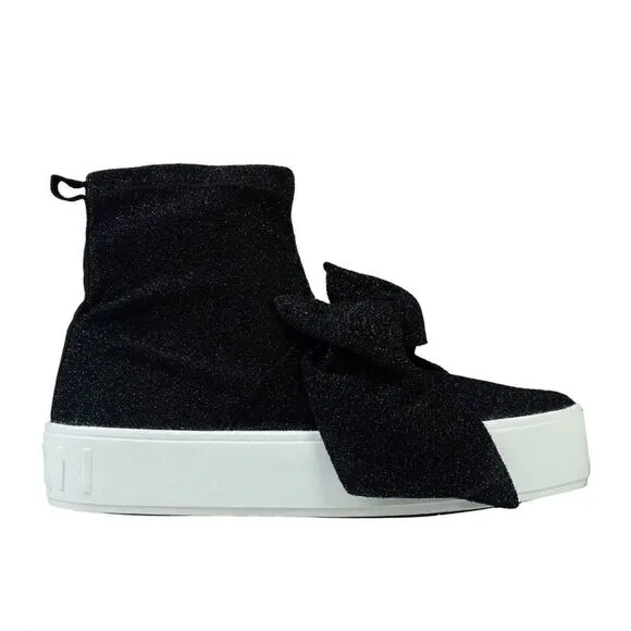 Apepazza Bow Glitter Booties Shoes 39 New