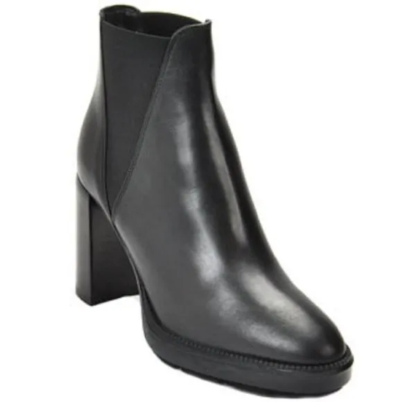 Aquatalia Black Weatherproof Leather High Heel Boots