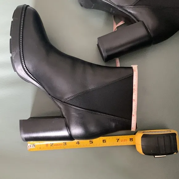 Aquatalia Black Weatherproof Leather High Heel Boots