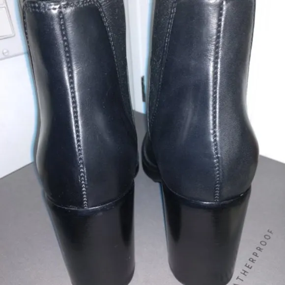 Aquatalia Black Weatherproof Leather High Heel Boots