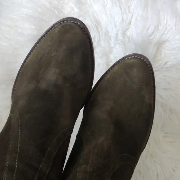 Aquatalia Boots Suede Bootie Women's Shoes Block Heel made in Italy