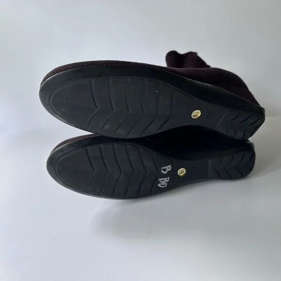 Aquatalia Brown Suede Low Wedge Ankle Boots Size 5.5