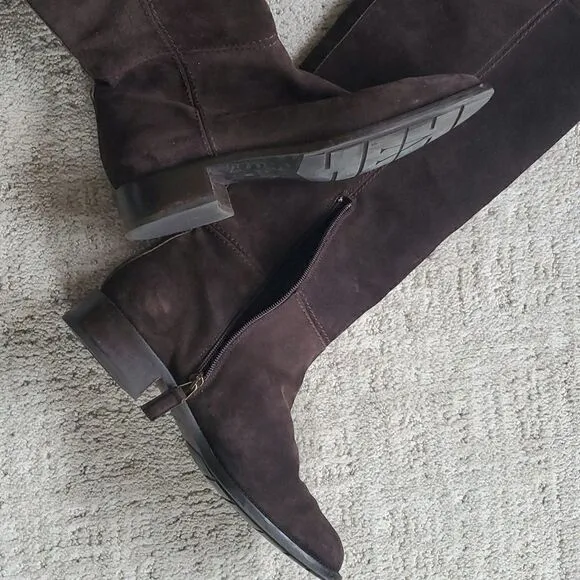 Aquatalia | Brown Suede Over The Knee Boots