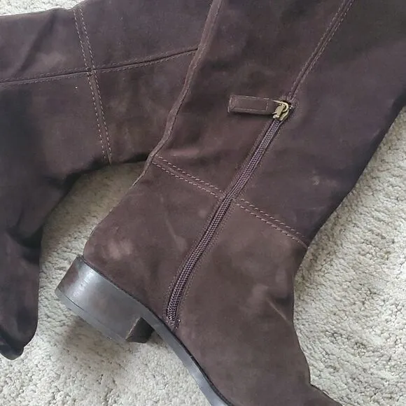 Aquatalia | Brown Suede Over The Knee Boots