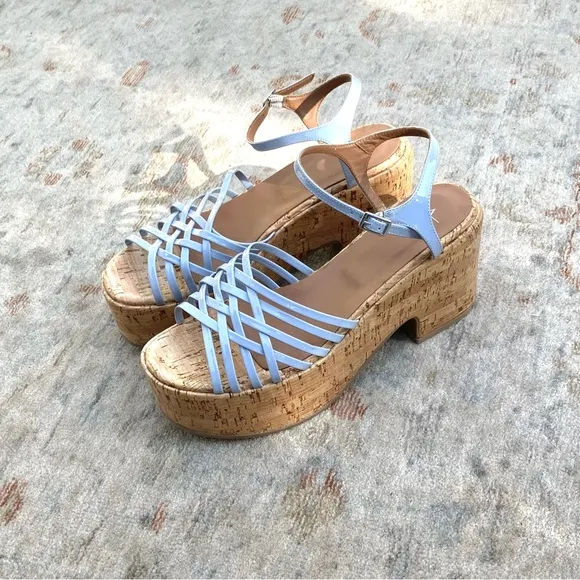 Aquatalia Elene NWT New Block Heel Platform Sandals Sz 11