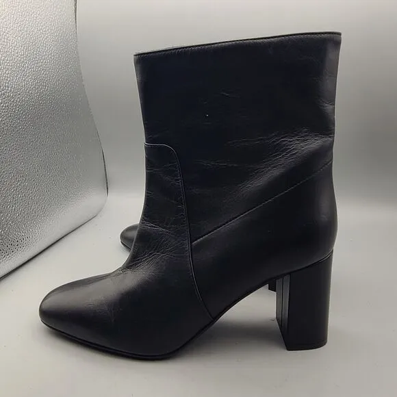 Aquatalia Womens ankle boots Luzio Black Weatherproof  Block Heel zip  sz 9 new