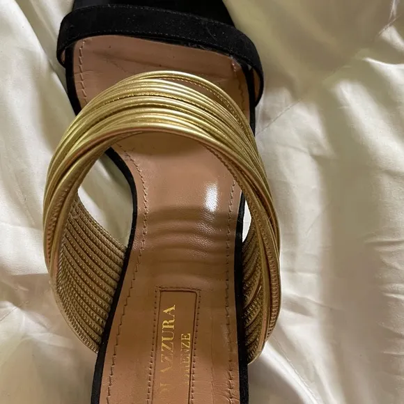 Aquazuura Firenze Rendezvous Sandal Slide Block Heel Size 36 / 6 US