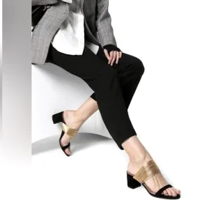 Aquazuura Firenze Rendezvous Sandal Slide Block Heel Size 36 / 6 US