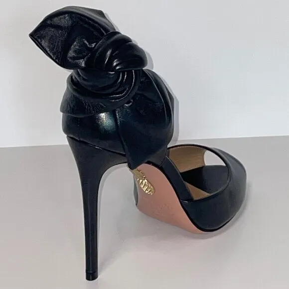 Aquazzura VERSAILLES d'Orsay Bow Peep Toe Stilettos