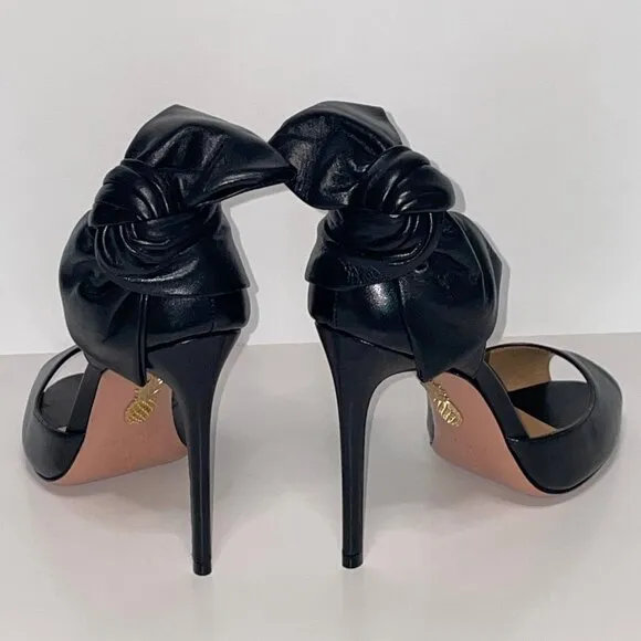 Aquazzura VERSAILLES d'Orsay Bow Peep Toe Stilettos