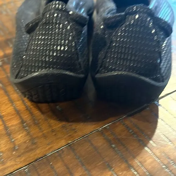 Arcopedico black shimmer ballet flats slip on 38 7 7.5