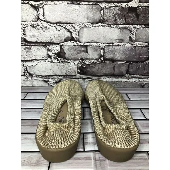 Arcopedico Beige Tan Mesh Knit Fabric Slip On Loafers Shoes Women Sz 41EU/10M US