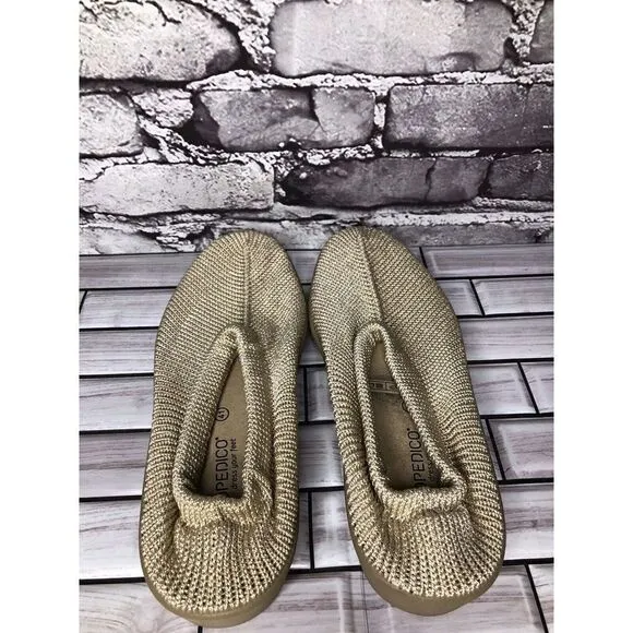 Arcopedico Beige Tan Mesh Knit Fabric Slip On Loafers Shoes Women Sz 41EU/10M US