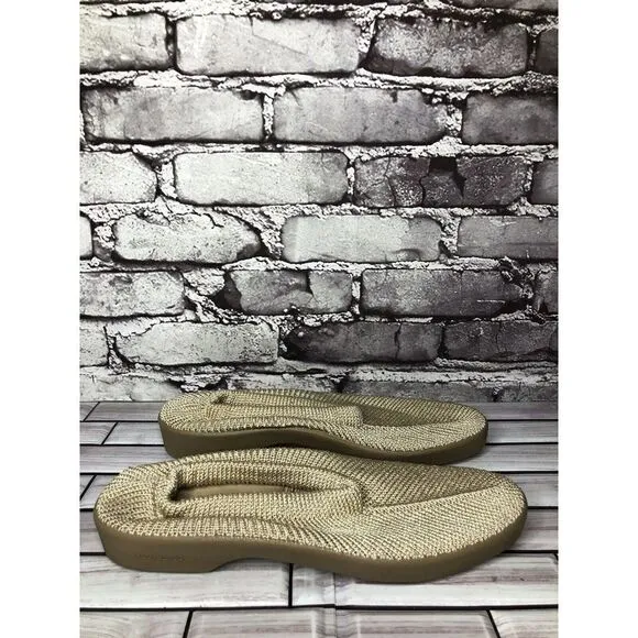 Arcopedico Beige Tan Mesh Knit Fabric Slip On Loafers Shoes Women Sz 41EU/10M US