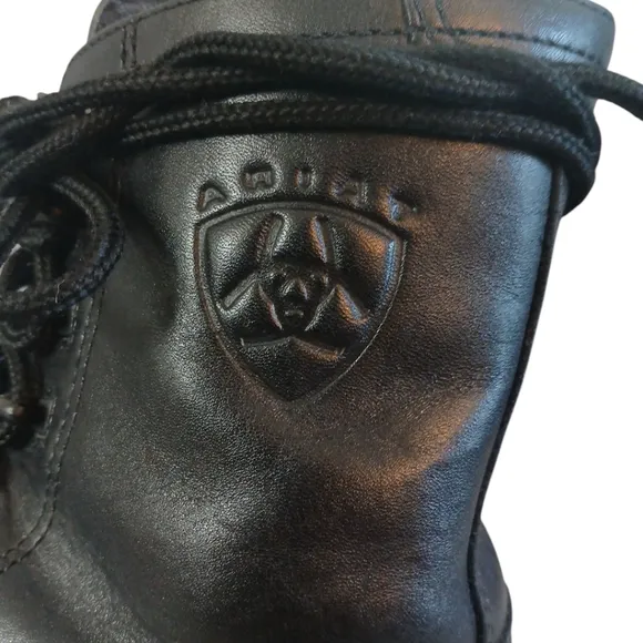 Ariat Black Leather Ankle Boots with Men's Lace-Up Combat Boots Sz 8.5
