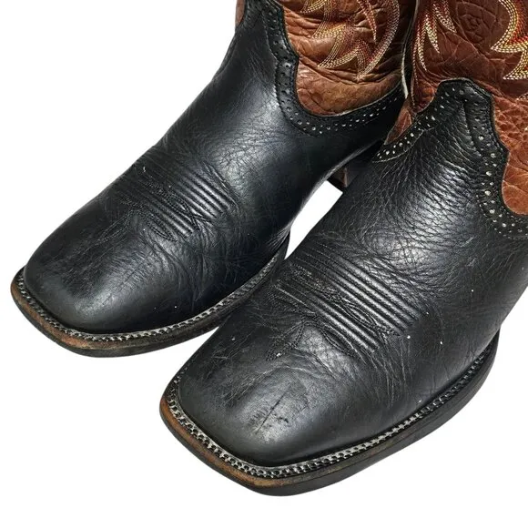 Ariat Quickdraw Western Boots Mens Size 11.5 D Black Leather 10002221 Cowboy