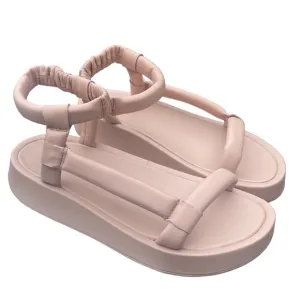 ASH Victoria Womens Leather Quilted Puffy Platform Sandals Blush pink  Sz 38