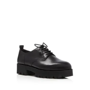 ASH Womens Black 1&quot; Platform Nox Round Toe Block Heel Leather Oxford Shoes 39