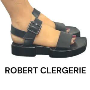 Authentic Robert Clergerie luxury designer leather modern platform sandals sz 9