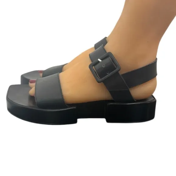 Authentic Robert Clergerie luxury designer leather modern platform sandals sz 9