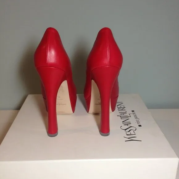 Authentic YSL classic PALAIS leather platform pump
