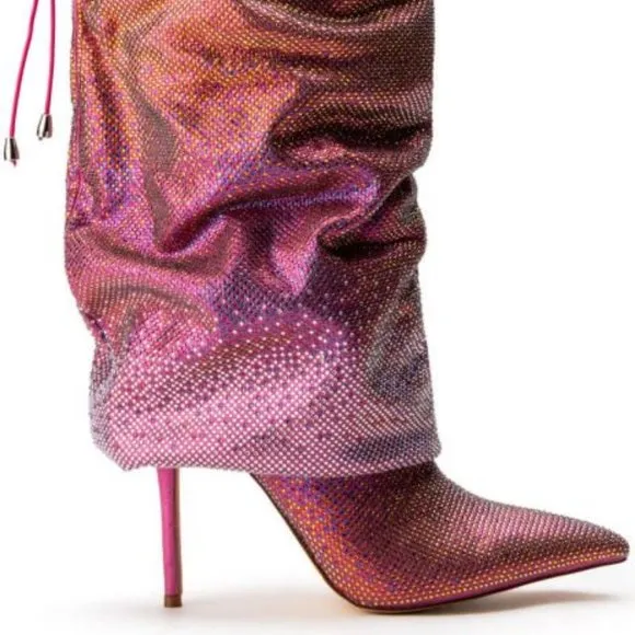 AZALEA WANG &quot;EVERYTHING PINK DREAMS ARE MADE OF&quot; METALLIC PINK STILETTO (NEW !)