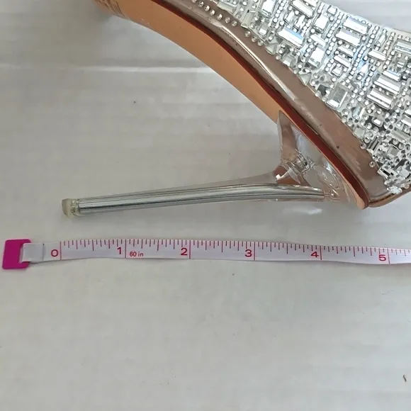 AZALEA WANG Jovie Crystal Embellished Clear Pump 8.5