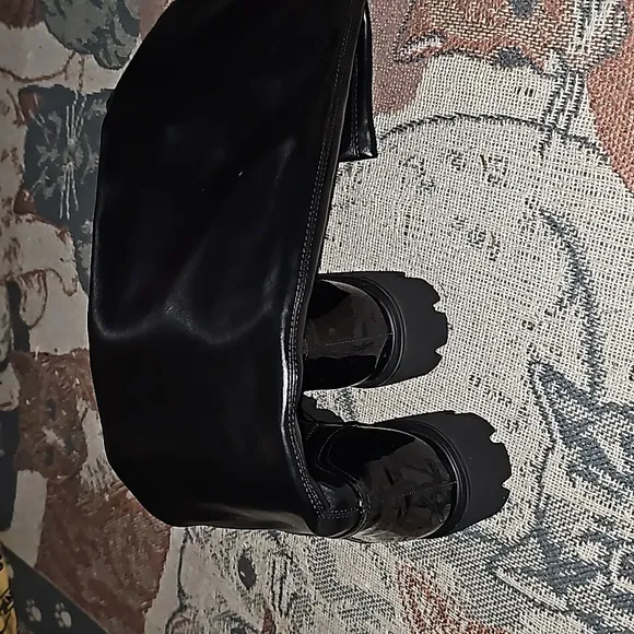 Azura Ioanna-B thigh high boots black faux leather euro size 42