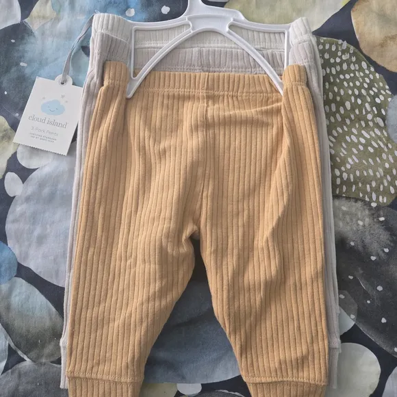Baby Clothing Set with Cream Romper, Onesies, Pants, Floral Dress and Shoes