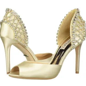 Badgley Mischka Adrina Embellished D'orsay peep toe heel