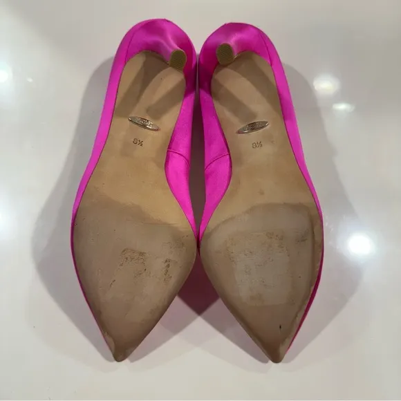Badgley Mischka Cher Pump Pink Satin Heels with Embellishments