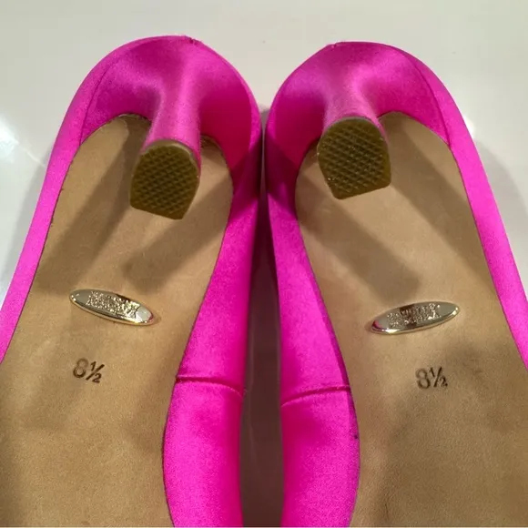 Badgley Mischka Cher Pump Pink Satin Heels with Embellishments