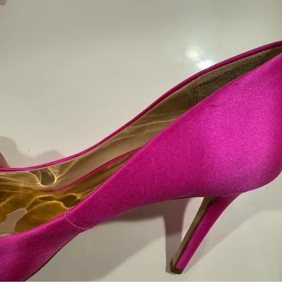 Badgley Mischka Cher Pump Pink Satin Heels with Embellishments