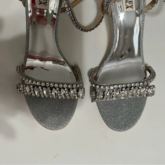 Badgley Mischka Marina Gemstone Stiletto Ankle Strap Sandal Size 8