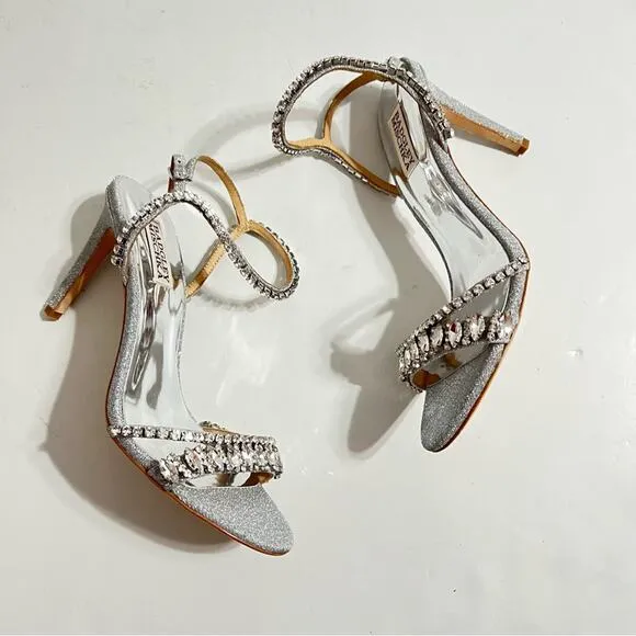 Badgley Mischka Marina Gemstone Stiletto Ankle Strap Sandal Size 8