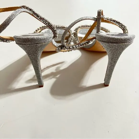 Badgley Mischka Marina Gemstone Stiletto Ankle Strap Sandal Size 8