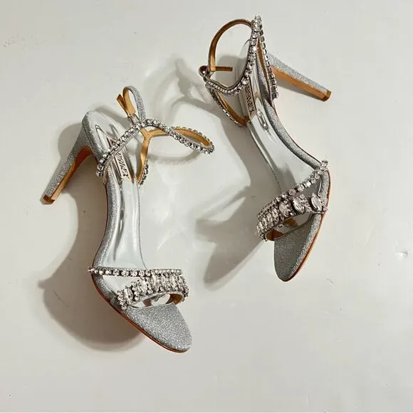 Badgley Mischka Marina Gemstone Stiletto Ankle Strap Sandal Size 8