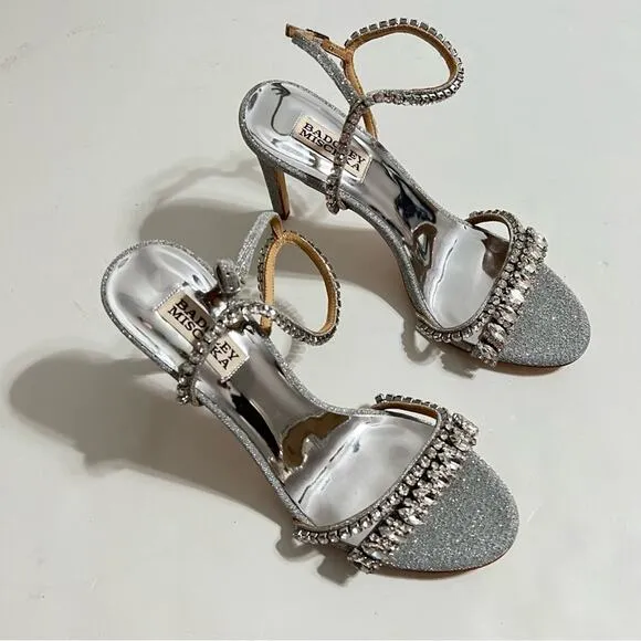 Badgley Mischka Marina Gemstone Stiletto Ankle Strap Sandal Size 8