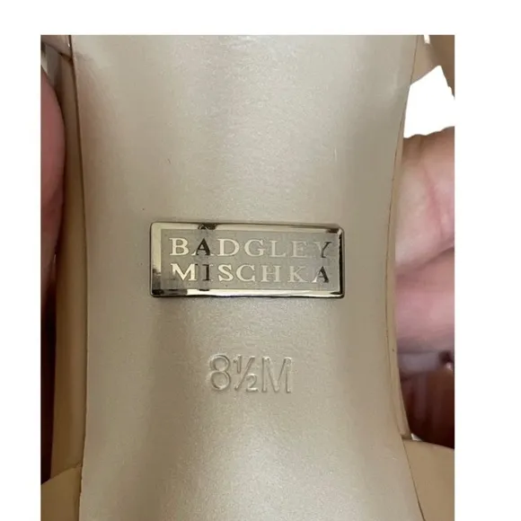 𝅺badgley Mischka Peep-Toe Platform Pumps with Snake Print &amp; Buckle Ankle Strap.