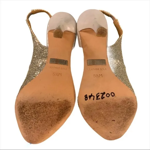 BADGLEY MISCHKA wedding shoes glitter champagne
