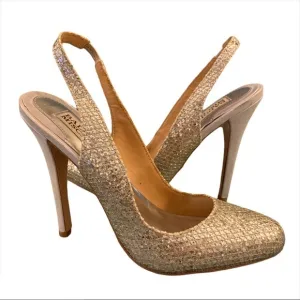 BADGLEY MISCHKA wedding shoes glitter champagne