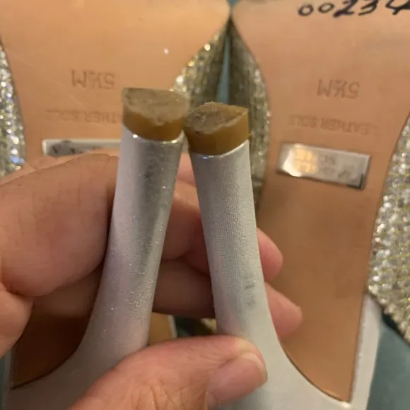 BADGLEY MISCHKA wedding shoes glitter champagne