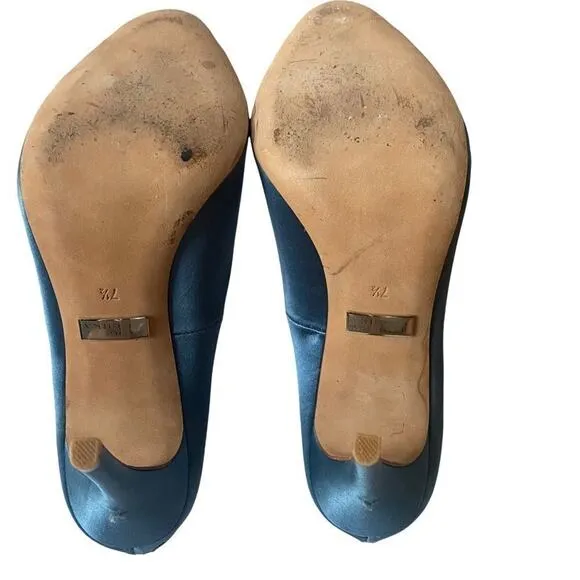 Badgley Mischka Heels Women's Slate Blue Shoes Sz 7.5