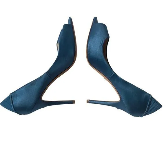 Badgley Mischka Heels Women's Slate Blue Shoes Sz 7.5